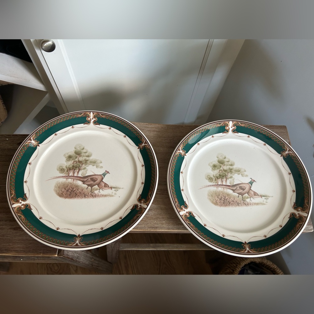 Keltcraft Noritake Tranquil Glen 9198 Set of 2 10” plates dinner Pheasant